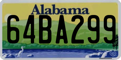 AL license plate 64BA299