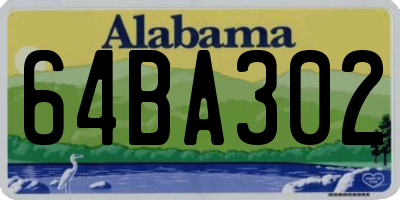 AL license plate 64BA302