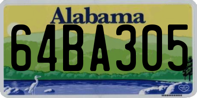 AL license plate 64BA305