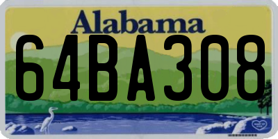 AL license plate 64BA308