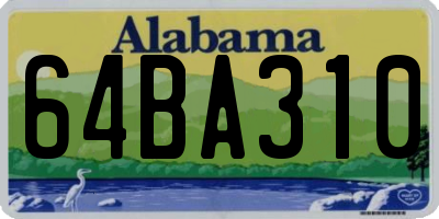 AL license plate 64BA310