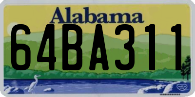 AL license plate 64BA311