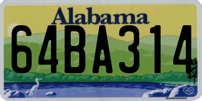 AL license plate 64BA314