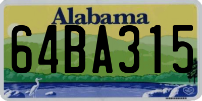 AL license plate 64BA315