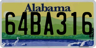 AL license plate 64BA316