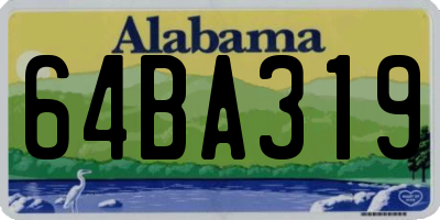 AL license plate 64BA319