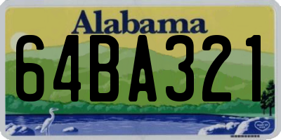 AL license plate 64BA321