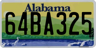 AL license plate 64BA325
