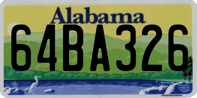 AL license plate 64BA326