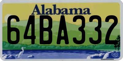 AL license plate 64BA332