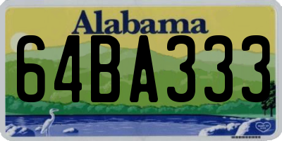 AL license plate 64BA333