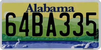 AL license plate 64BA335
