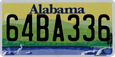 AL license plate 64BA336