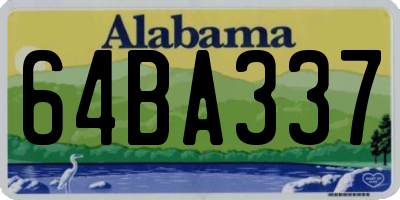 AL license plate 64BA337