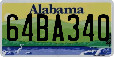 AL license plate 64BA340