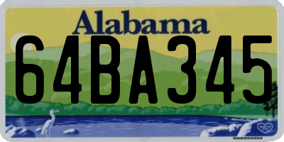 AL license plate 64BA345