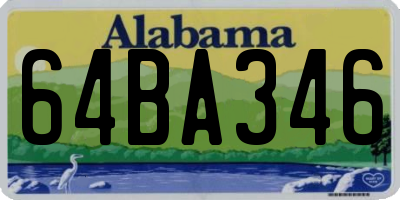 AL license plate 64BA346