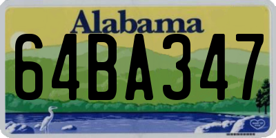 AL license plate 64BA347