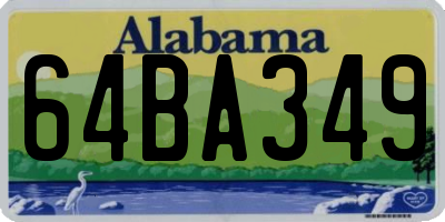 AL license plate 64BA349