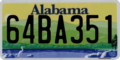 AL license plate 64BA351