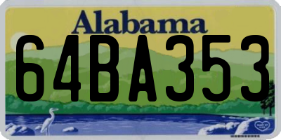AL license plate 64BA353