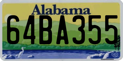 AL license plate 64BA355