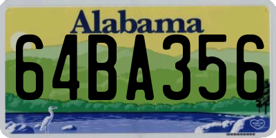 AL license plate 64BA356