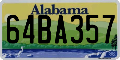AL license plate 64BA357