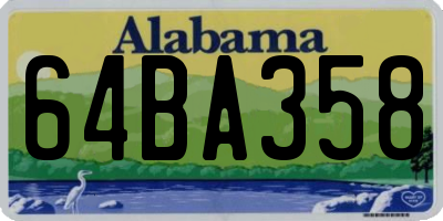 AL license plate 64BA358