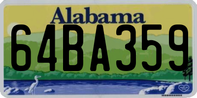AL license plate 64BA359