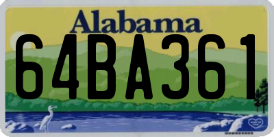 AL license plate 64BA361
