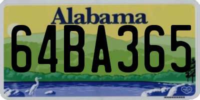 AL license plate 64BA365