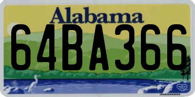 AL license plate 64BA366