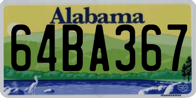 AL license plate 64BA367