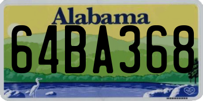 AL license plate 64BA368