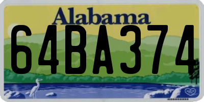 AL license plate 64BA374