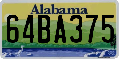 AL license plate 64BA375