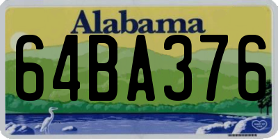 AL license plate 64BA376