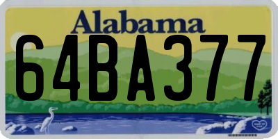 AL license plate 64BA377