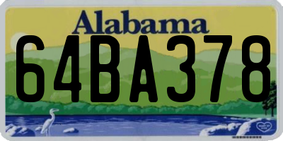 AL license plate 64BA378