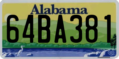AL license plate 64BA381