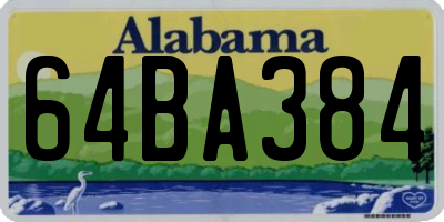 AL license plate 64BA384
