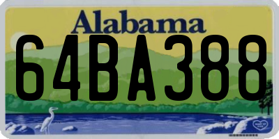 AL license plate 64BA388