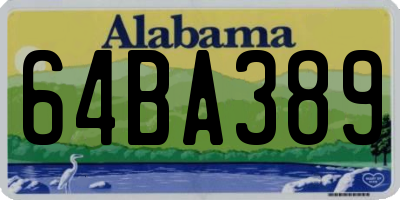 AL license plate 64BA389