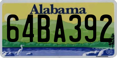 AL license plate 64BA392