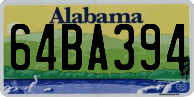 AL license plate 64BA394