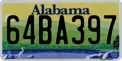 AL license plate 64BA397