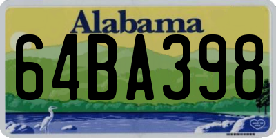 AL license plate 64BA398