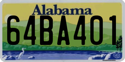 AL license plate 64BA401
