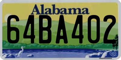 AL license plate 64BA402